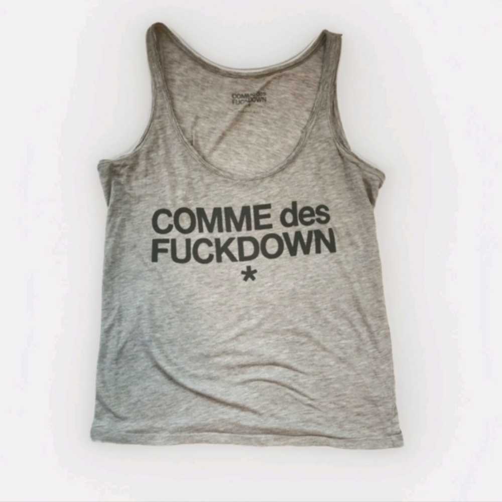 Comme Des Fuckdown Muscle Tank Top Light Gray Sz XS